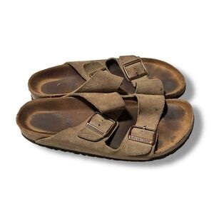Birkenstock Arizona Soft Footbed Two Strap Sandals Brown Size EU 39